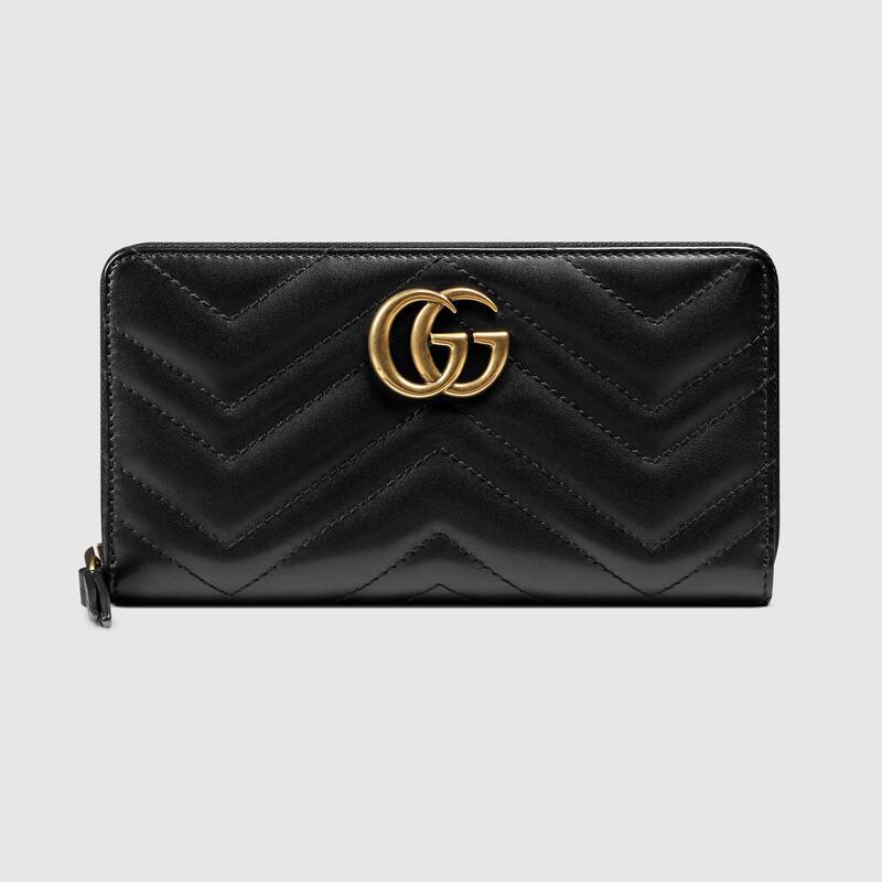 Gucci GG Marmont Zip Around Wallet 443123 Black